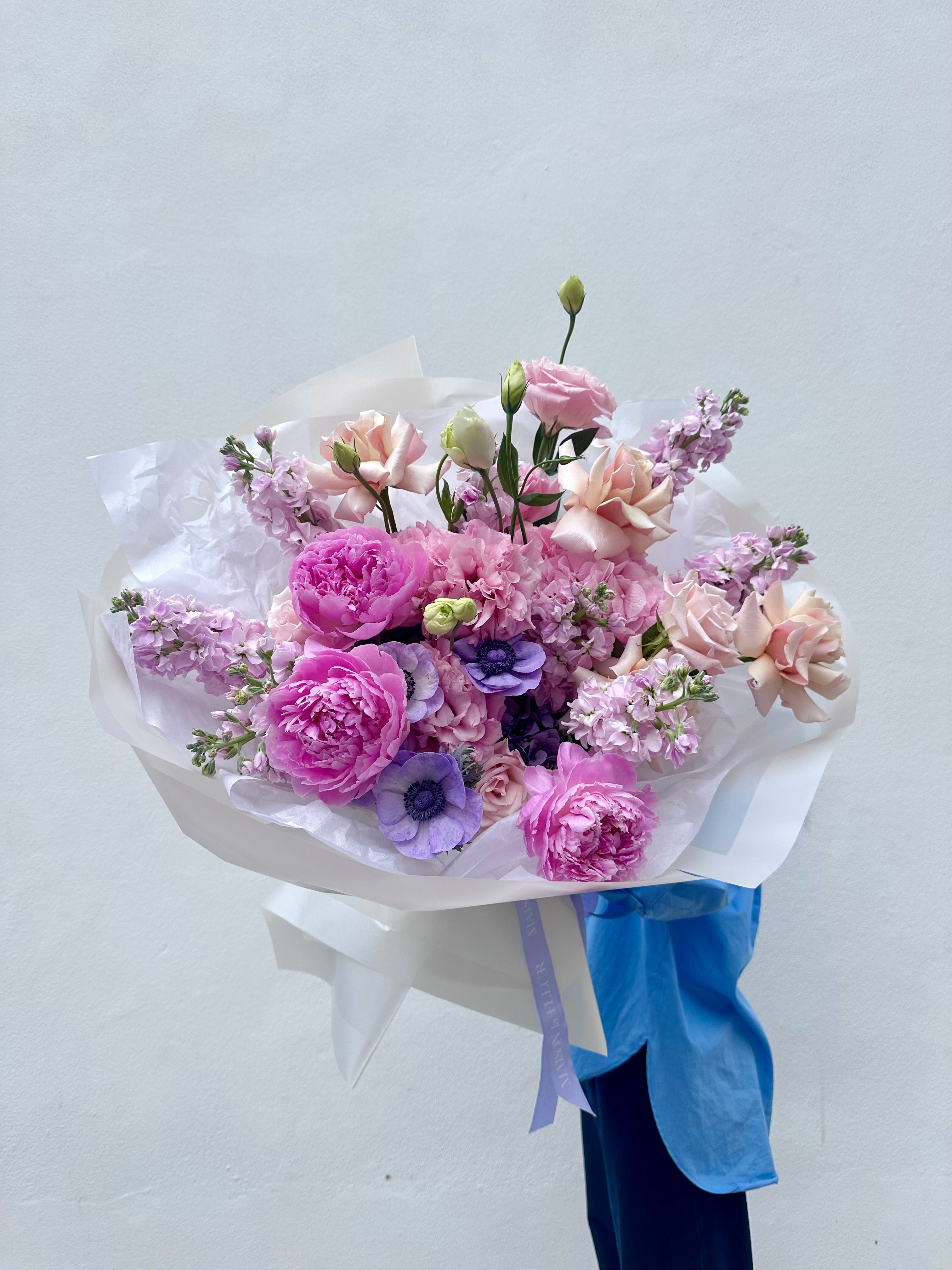 Endless Love - beautiful premium peonies, roses, European hydrangea, and stock flowers
