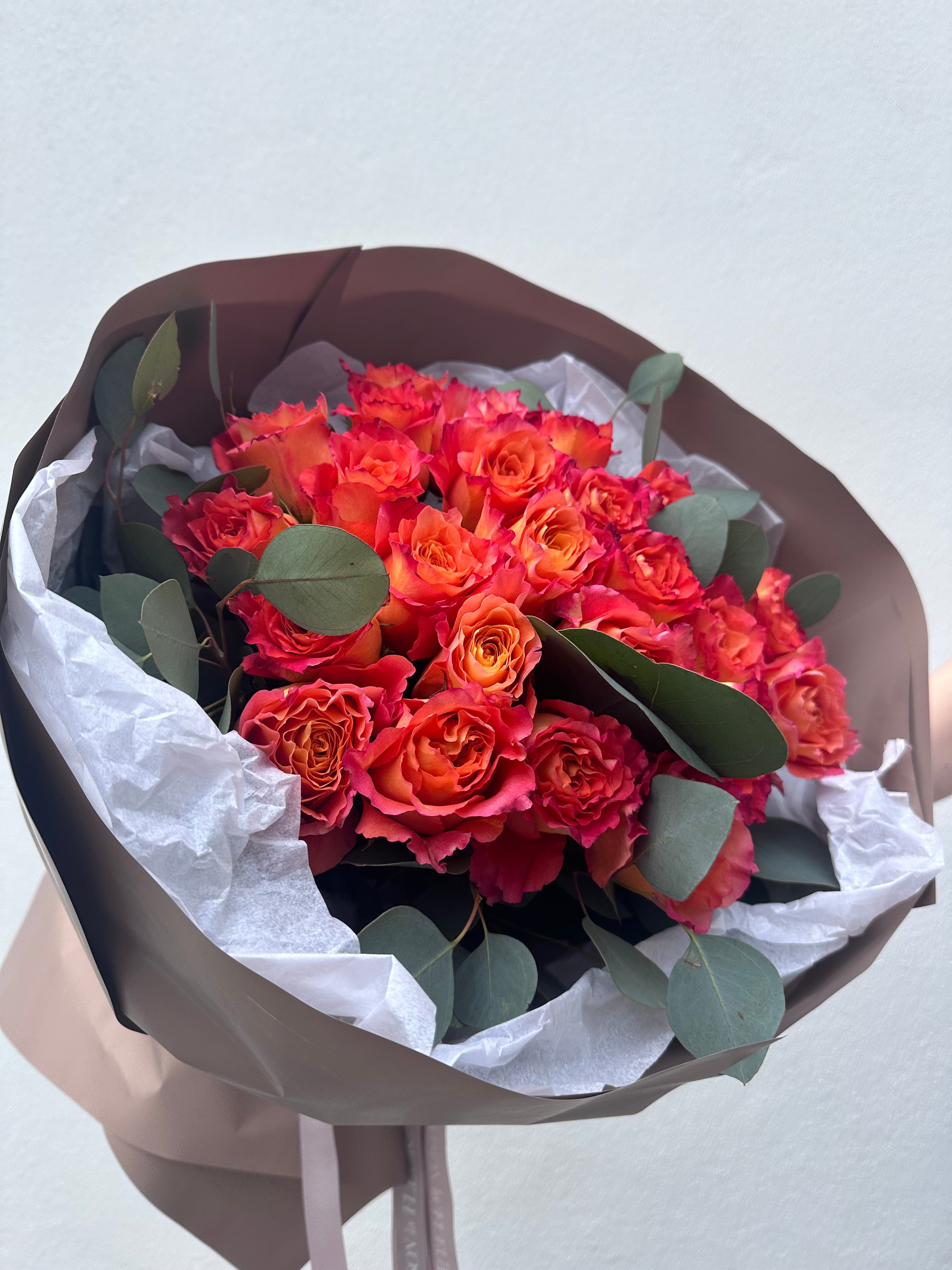 Dark Coral Expression - Two dozen beautiful premium garden roses
