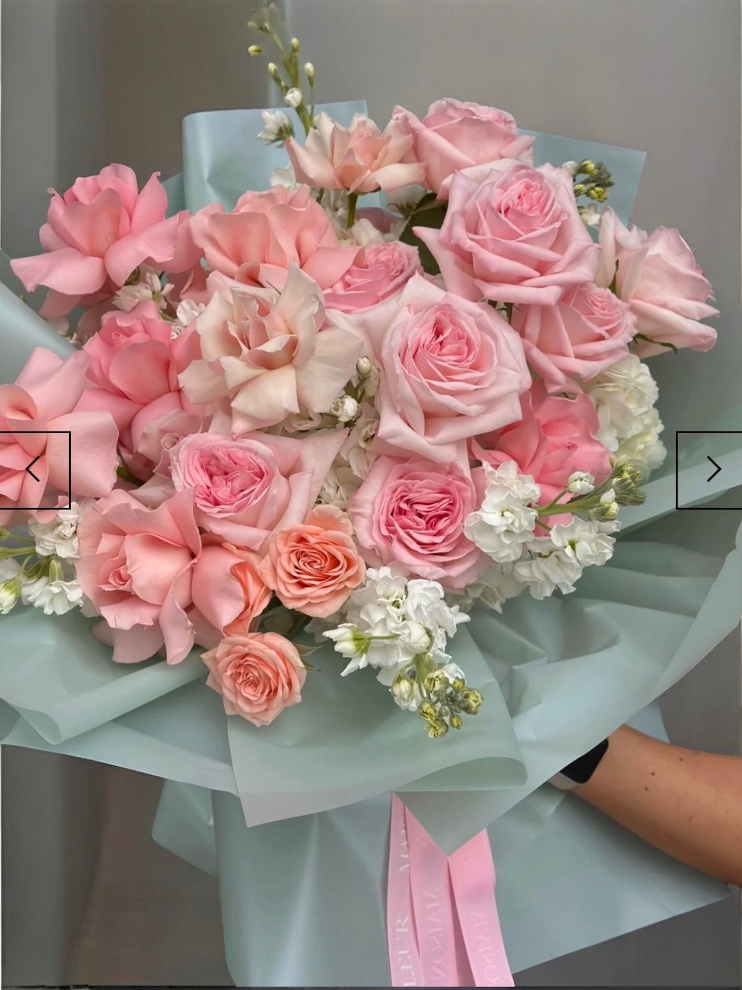 Appetite for Pink - premium O’Hara roses, tulips, long stem roses, stock flowers, hydrangea