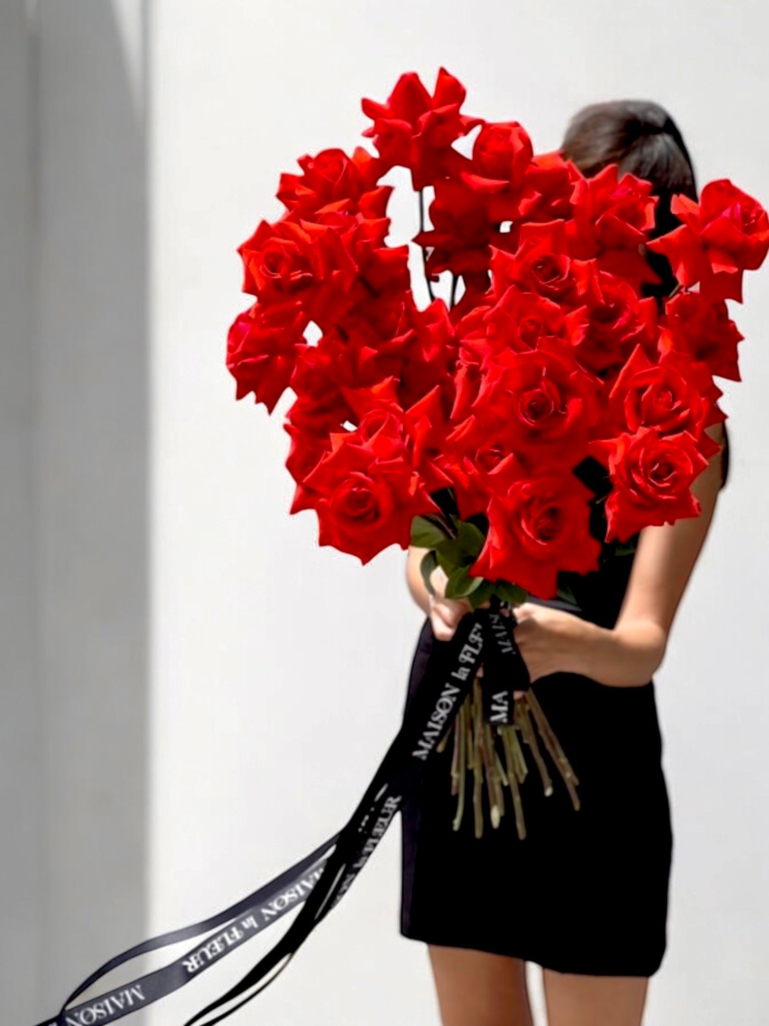 All for Love - 35 premium long stem beautiful red roses , hot! - Maison la Fleur