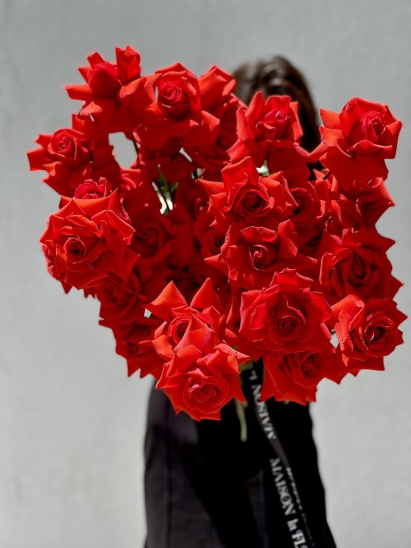 All for Love - 35 premium long stem beautiful red roses , hot! - Maison la Fleur