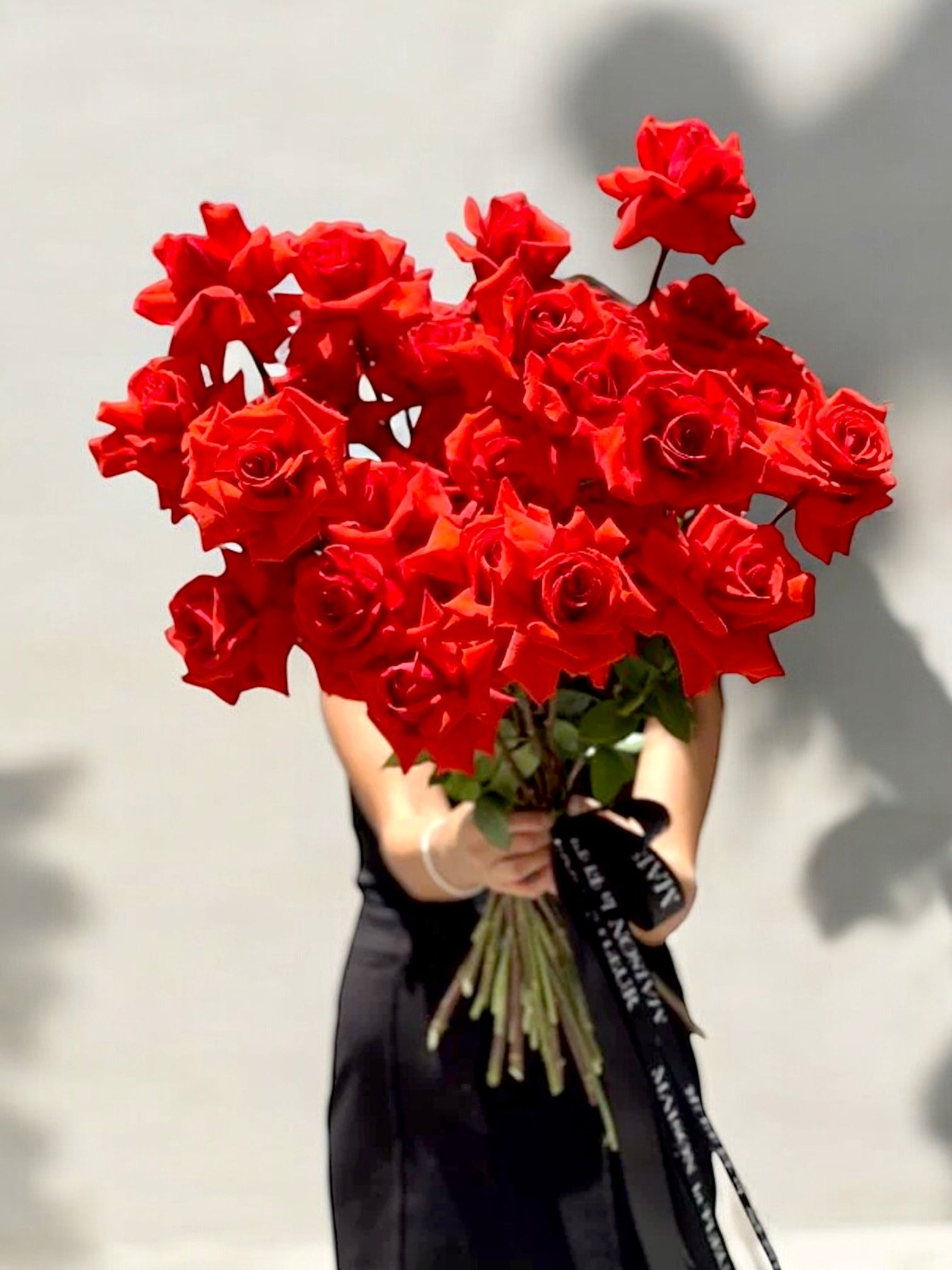 All for Love - 35 premium long stem beautiful red roses , hot! - Maison la Fleur