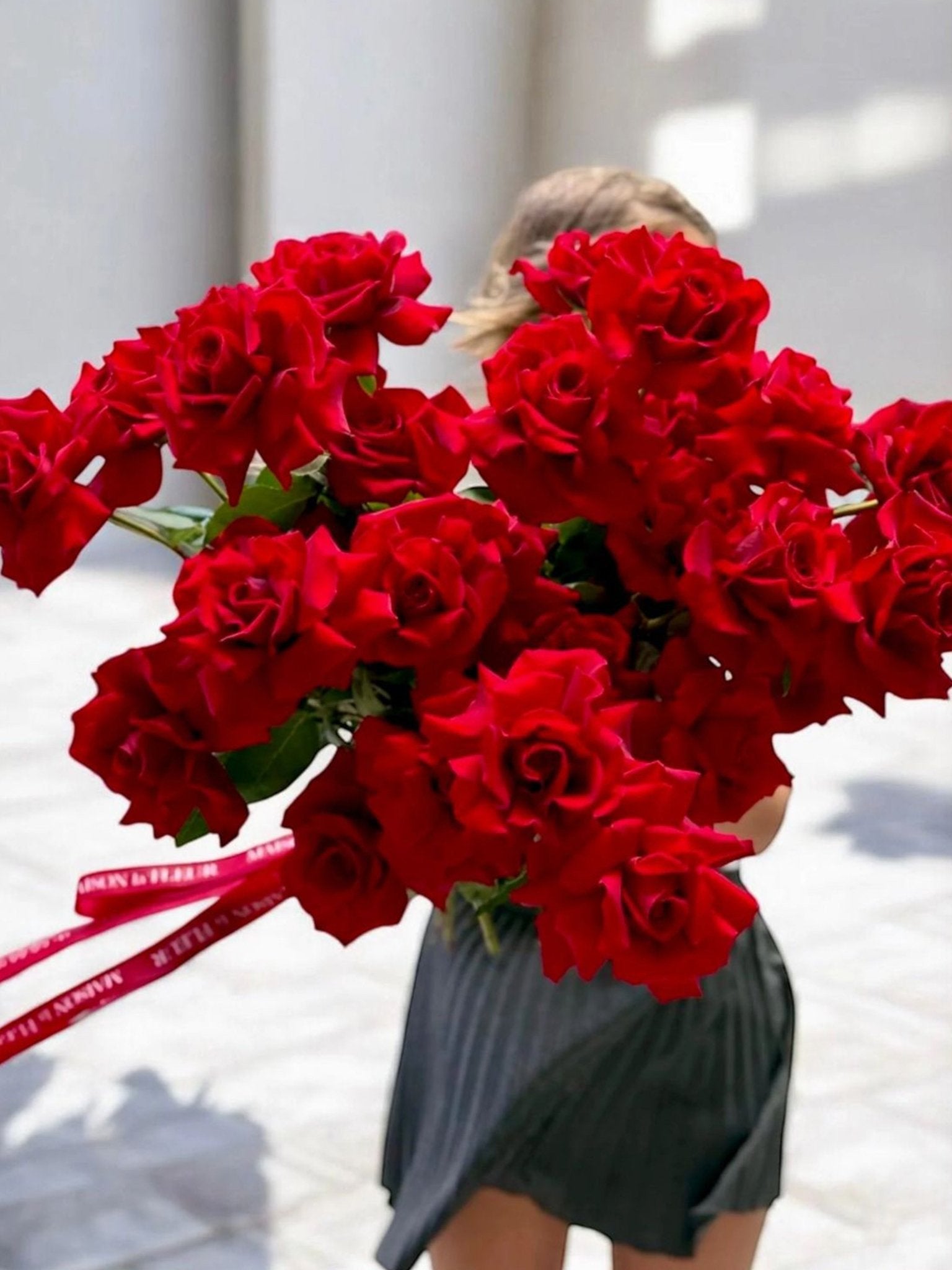 Better in Red - 2 dozen premium long stem roses - Maison la Fleur