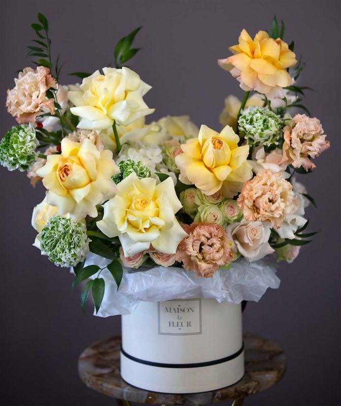 Creme De La Creme - European ranunculus, creme de la creme roses, European fluffy double lisianthus, jumbo hydrangeas - Maison la Fleur