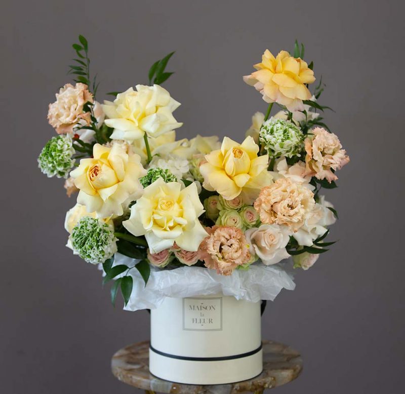 Creme De La Creme - European ranunculus, creme de la creme roses, European fluffy double lisianthus, jumbo hydrangeas - Maison la Fleur