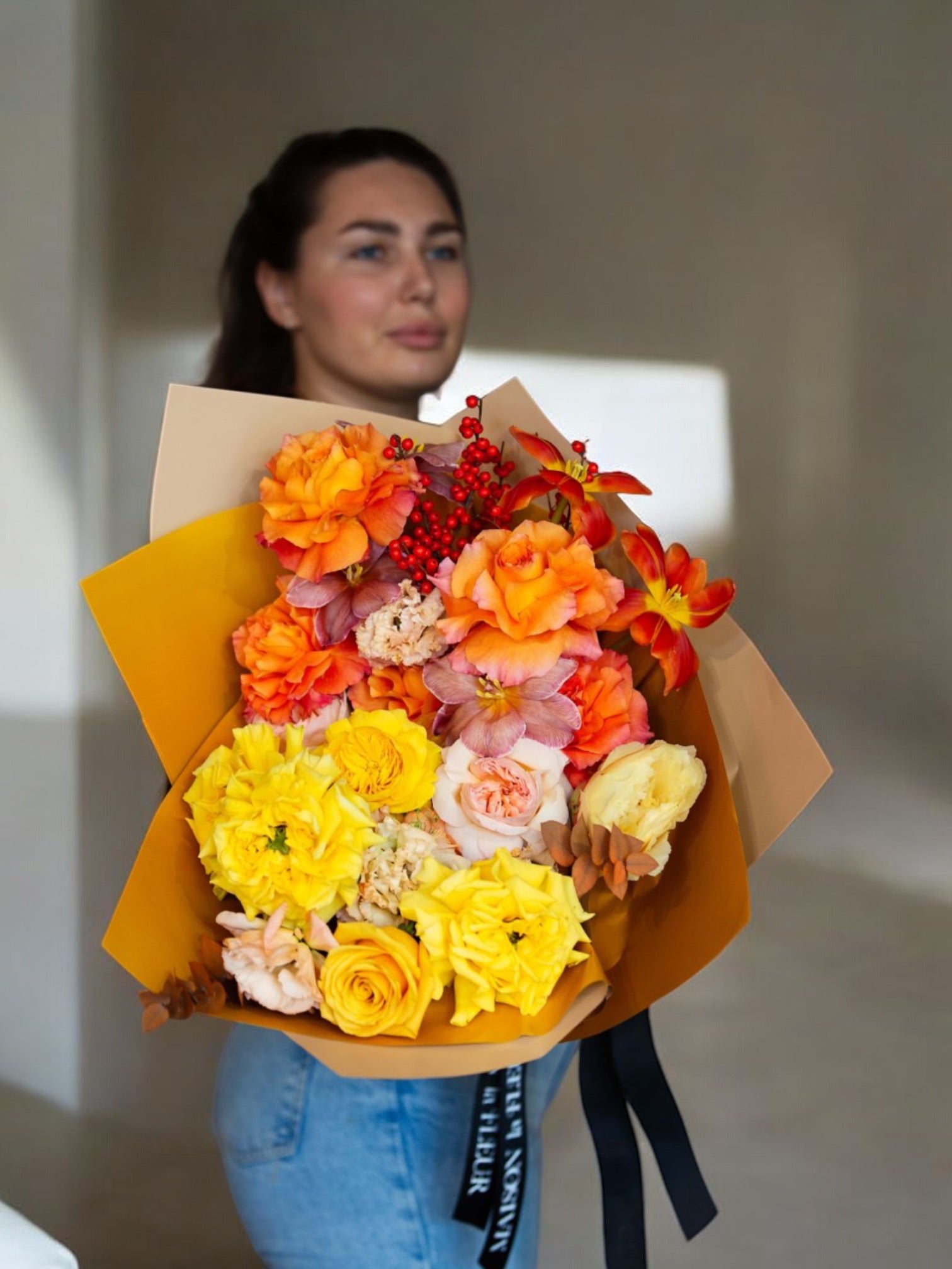 Fall in Miami - Garden roses, Lisianthus, Tulips, and Hydrangea - Maison la Fleur