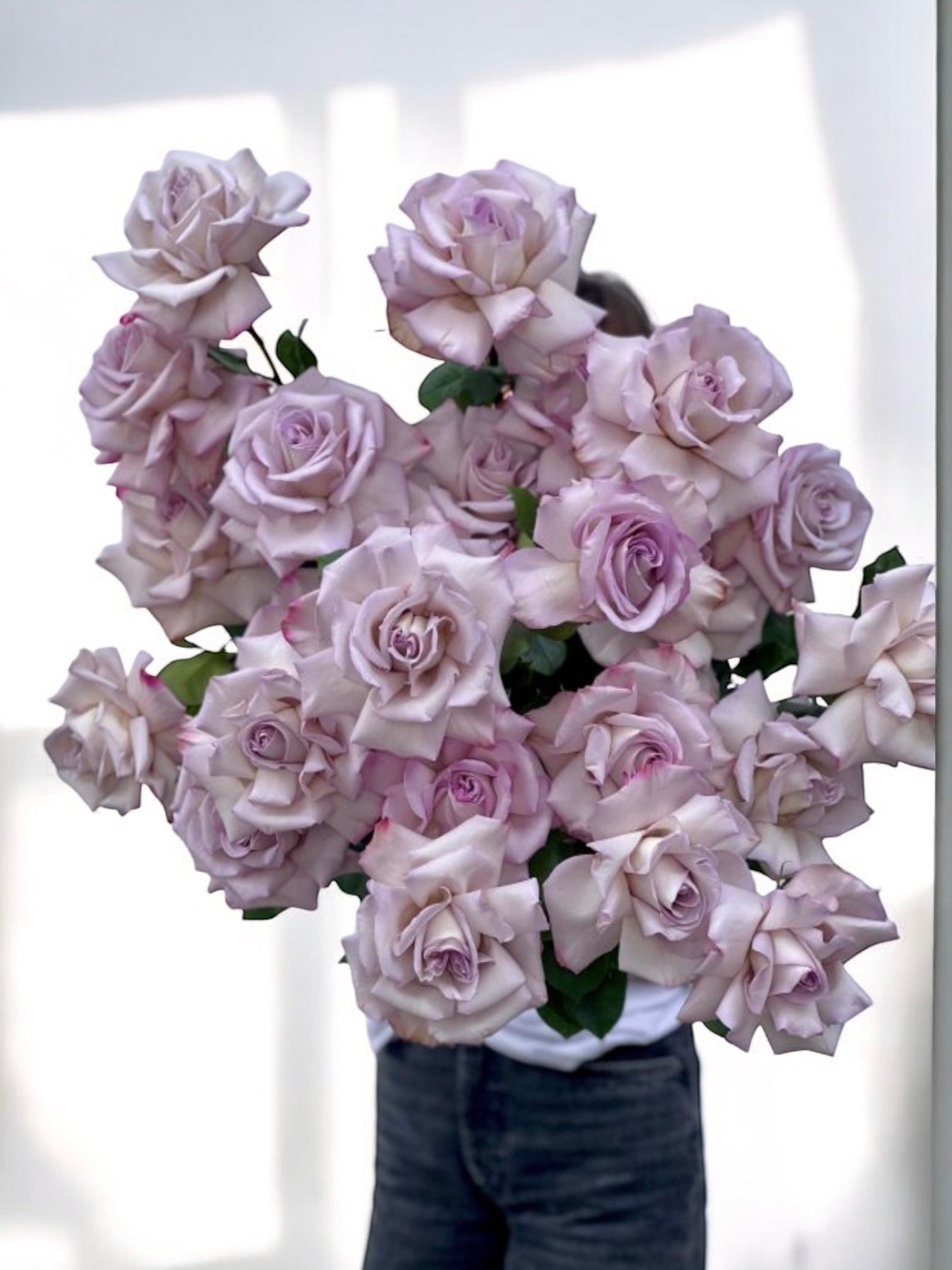 Higher Lover - most beautiful long stem delicate lilac roses - Maison la Fleur