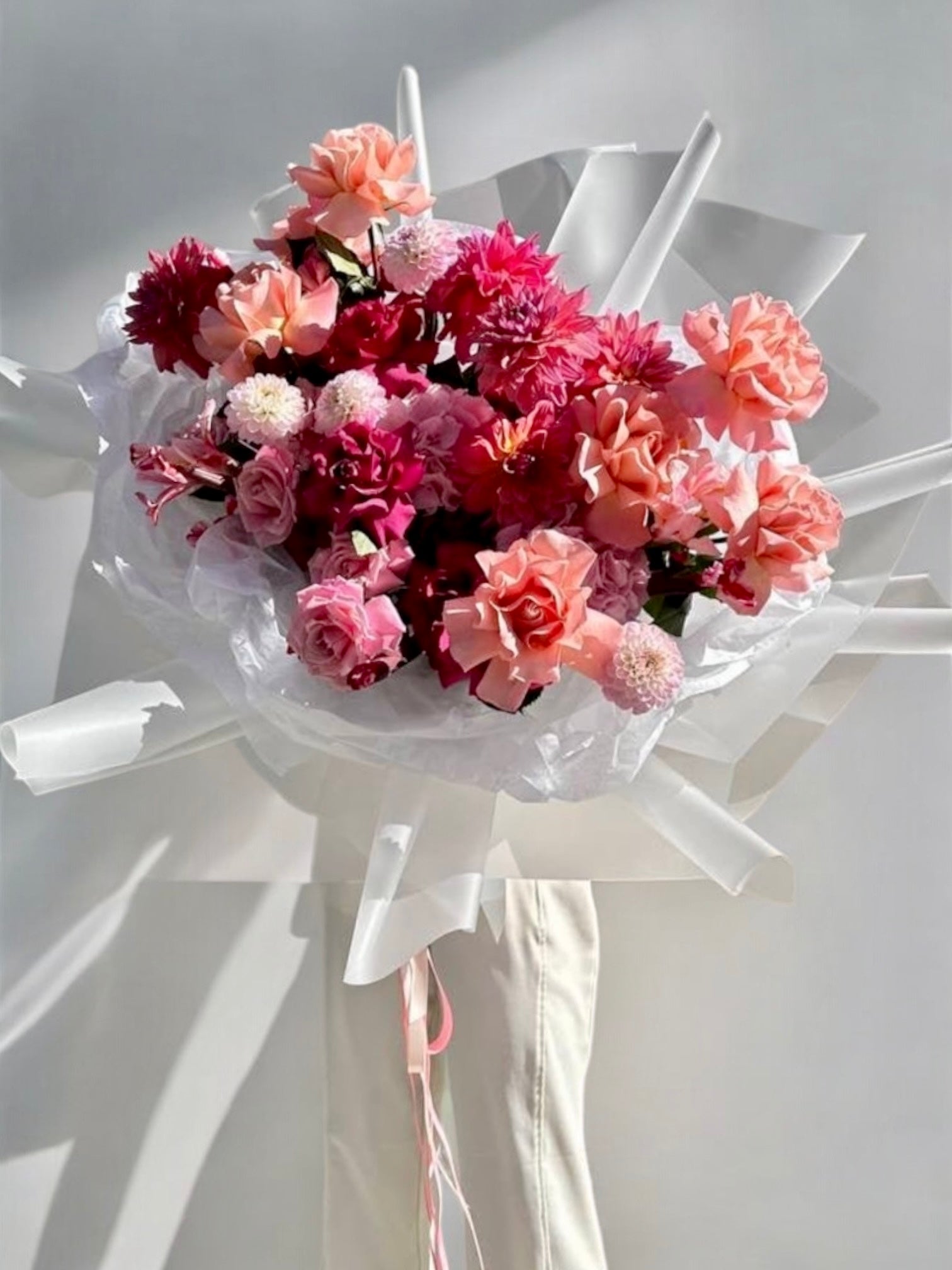 Lost Cherry Lust - Premium Long stem roses, dahlias, European hydrangea, and VIP Iris - Maison la Fleur