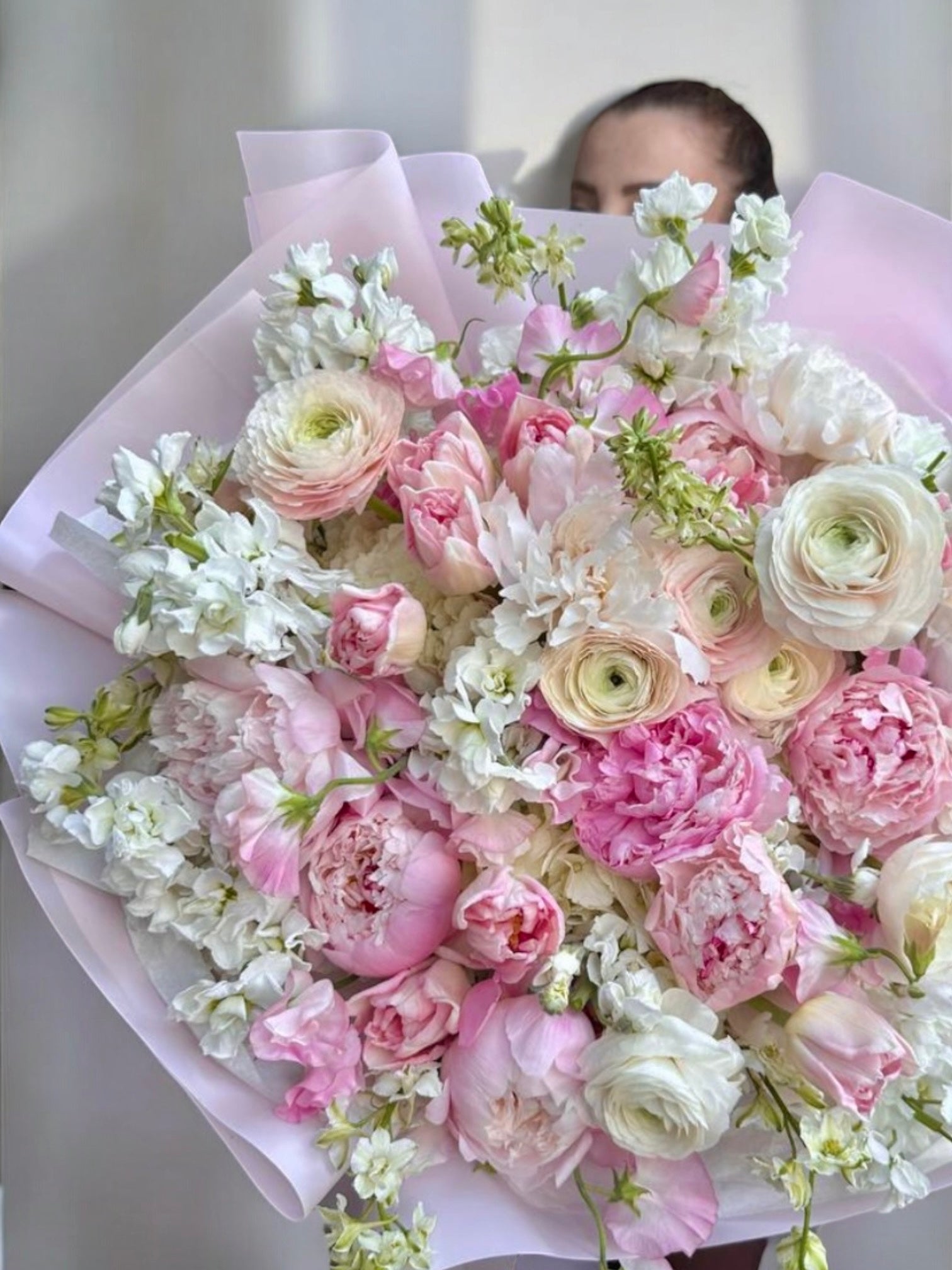 Love letter - Peonies, ranunculus, hydrangea, stock, Dutch tulips - Maison la Fleur