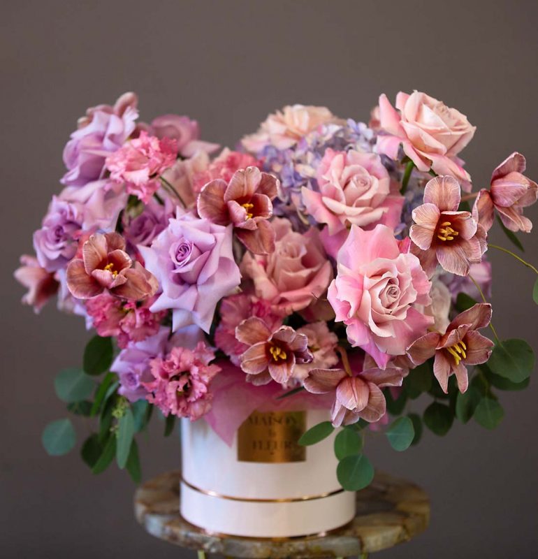 Love Story - European fluffy lisianthus, premium roses, jumbo hydrangeas, dutch tulips - Maison la Fleur