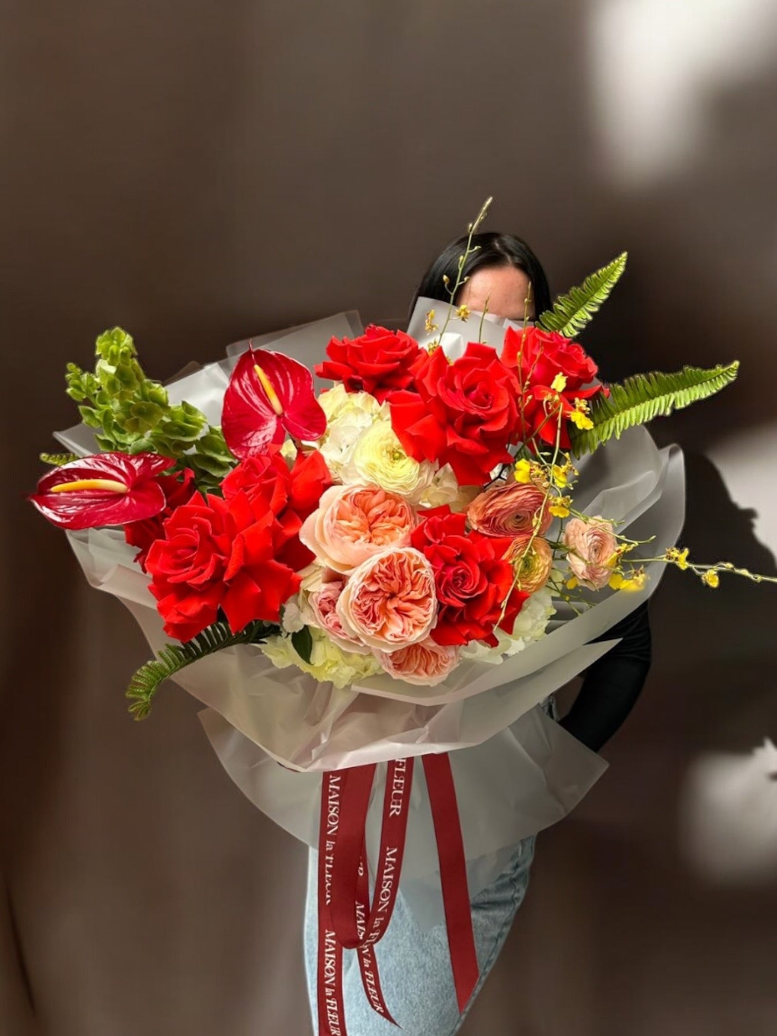 Ooh La La - European Style Bouquet of premium red roses - Maison la Fleur