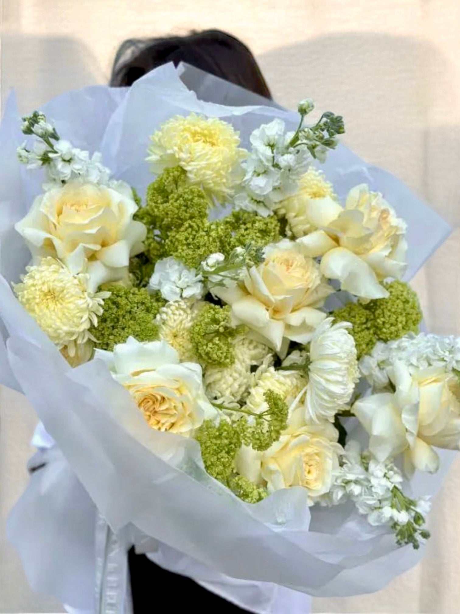 Summer Breeze - premium long stem roses, mum flowers, viburnum, stock flowers, hydrangea - Maison la Fleur