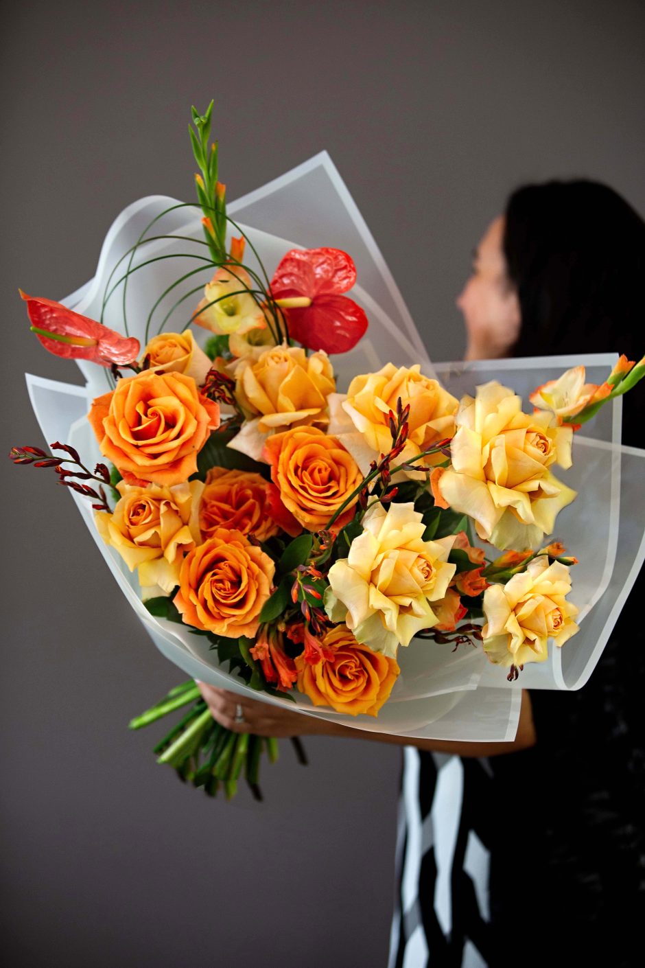 Yellow Premium Roses, Autumn Smile - Orange and Yellow premium roses - Maison la Fleur