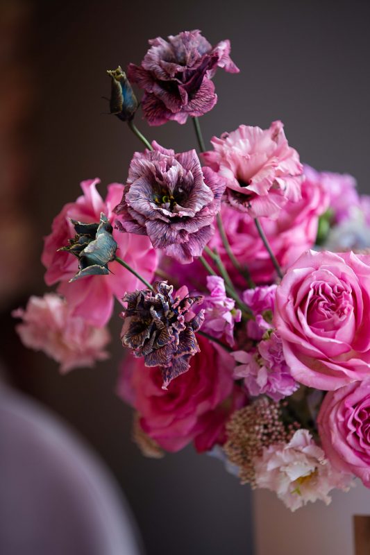 French Rose - Beautiful hot pink roses, lisianthus, pink peonies - Maison la Fleur