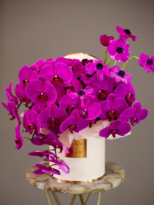 Hot Pink Flowers Bouquet, Fucsia Lover - Premium luxury fucsia Phalaenopsis - Maison la Fleur