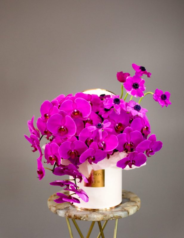Hot Pink Flowers Bouquet, Fucsia Lover - Premium luxury fucsia Phalaenopsis - Maison la Fleur