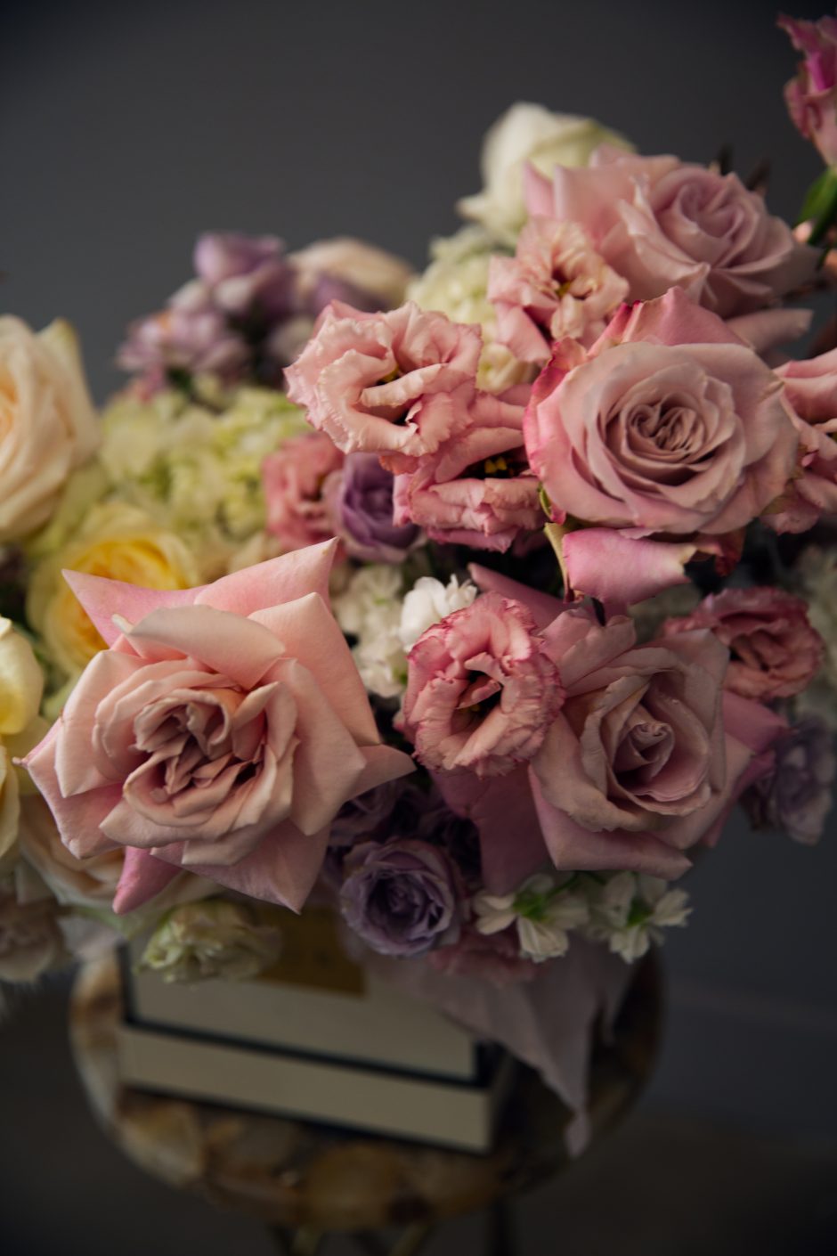 Pastel Mixed Roses in Vase