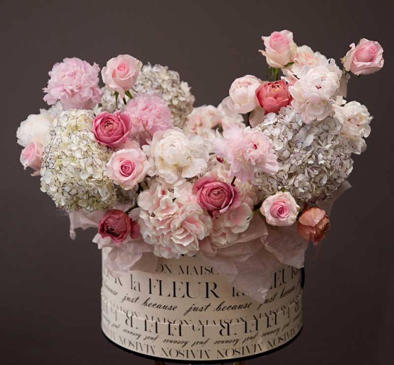 Hydrangeas Roses and Peonies Flowers , Summer Romance - Hydrangeas, garden roses and peonies - Maison la Fleur